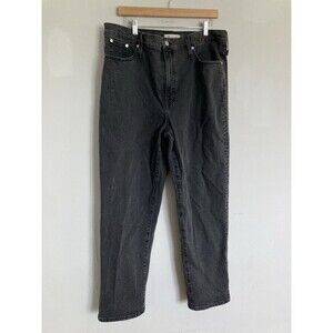 Madewell Perfect Vintage Straight Crop Jeans 32 TALL Black